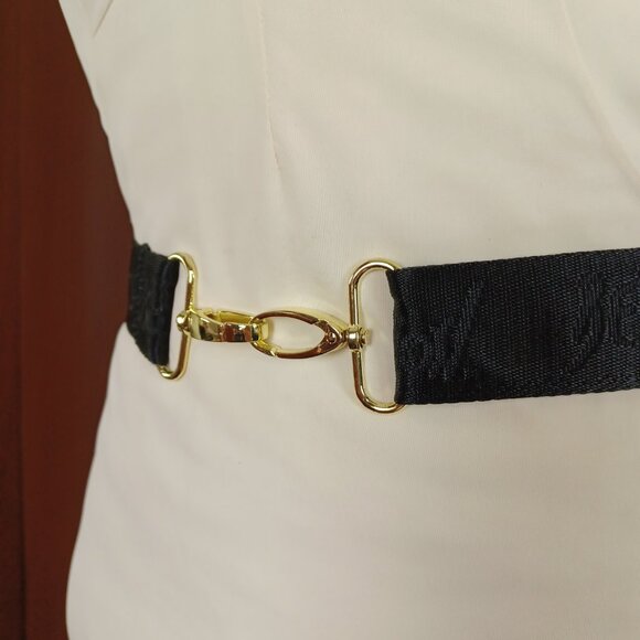Vintage Betsey Johnson Purse Strap/Belt, Black Nylon Seatbelt Material, OSFM - Picture 2 of 6